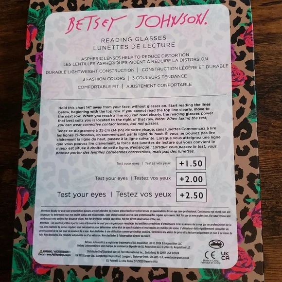 Betsey Johnson Set of 3 Cats Eye Reading Glasses +1.50 Strength - Picture 8 of 11